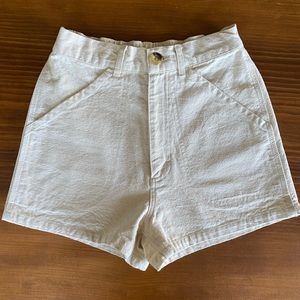 Mollusk Size XS white cotton twill short high waisted size XS